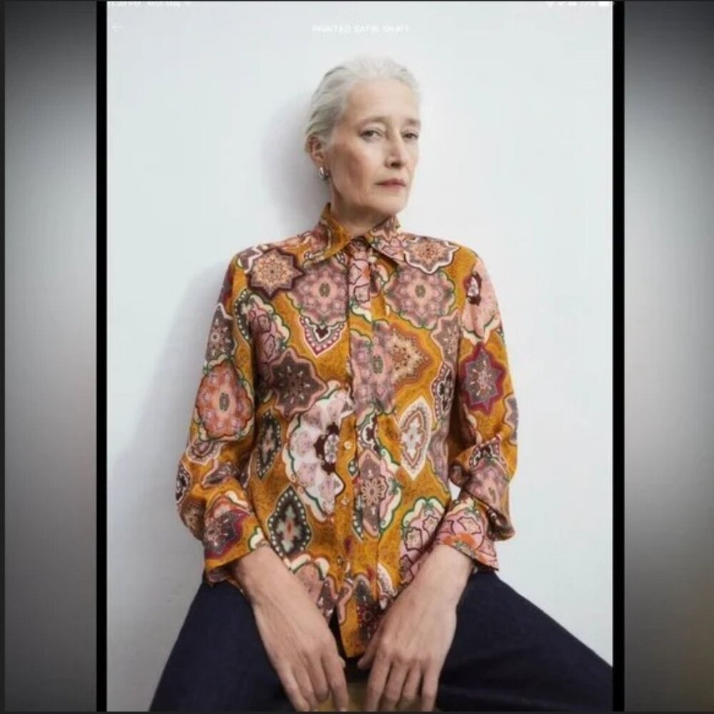 Zara Gold-tone Paisely Blouse.  Boho chic.